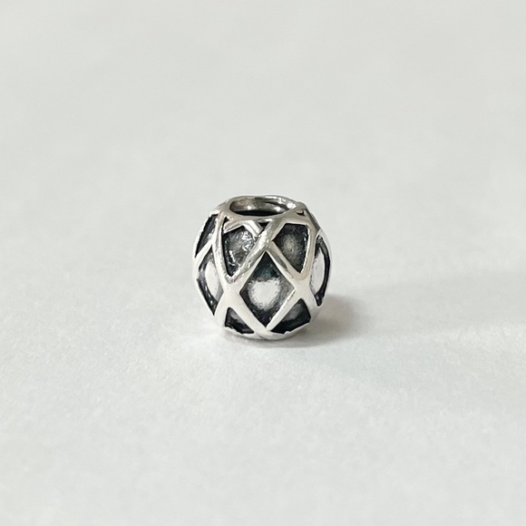Silver Web Charm Bead for Pandora Bracelet - Picture 1 of 8